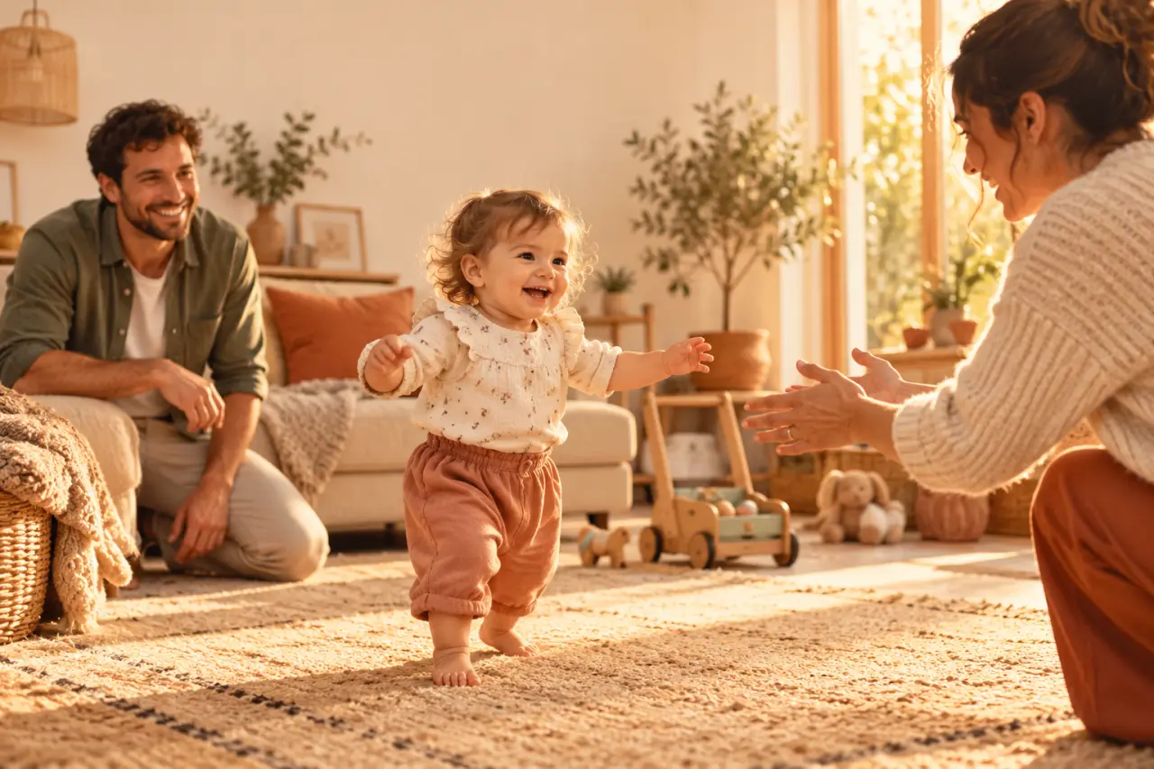 À quel âge un enfant marche-t-il ? Premiers pas, appuis et repère des 18 mois