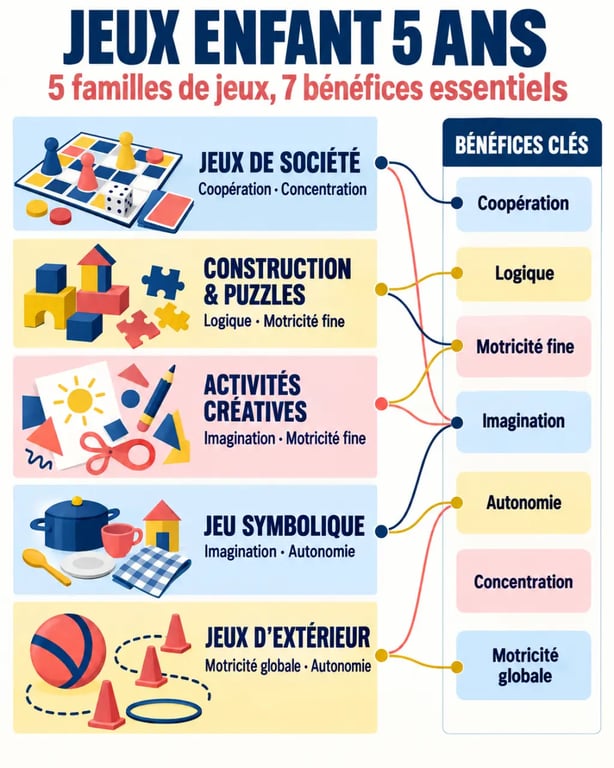 Jeux enfant 5 ans : familles de jeux et bénéfices pour le développement