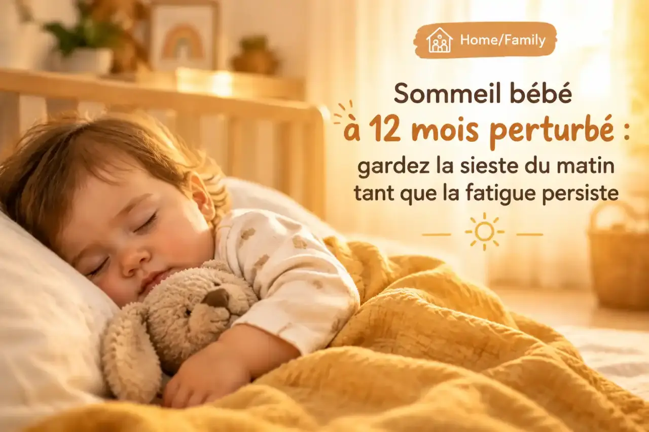 Sommeil bébé à 12 mois perturbé : gardez la sieste du matin tant que la fatigue persiste