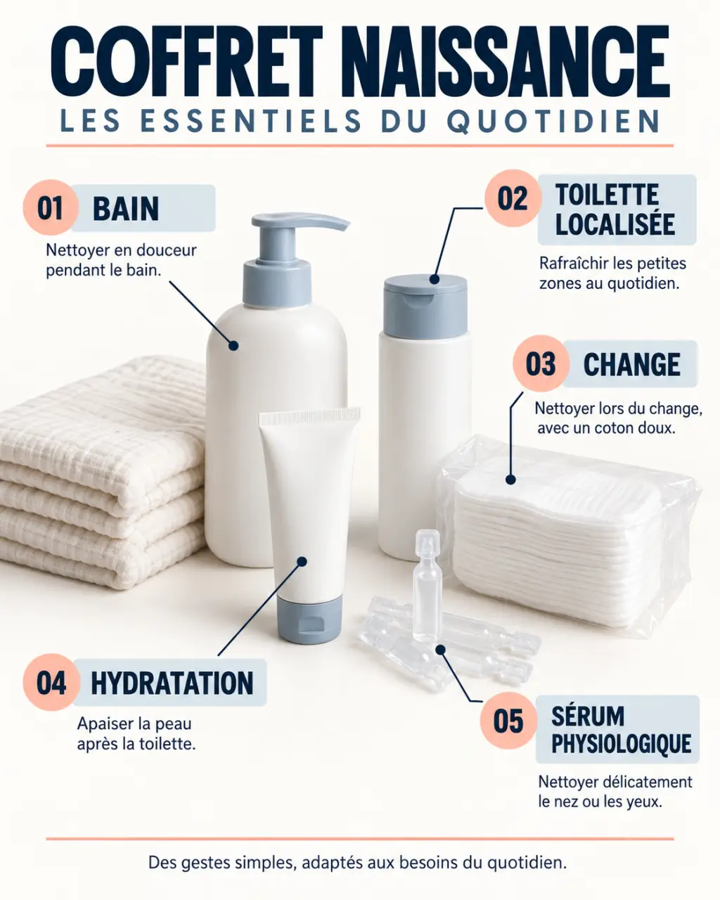 Coffret naissance produit toilette bébé : fonctions des soins pour le bain, le change et l’hydratation