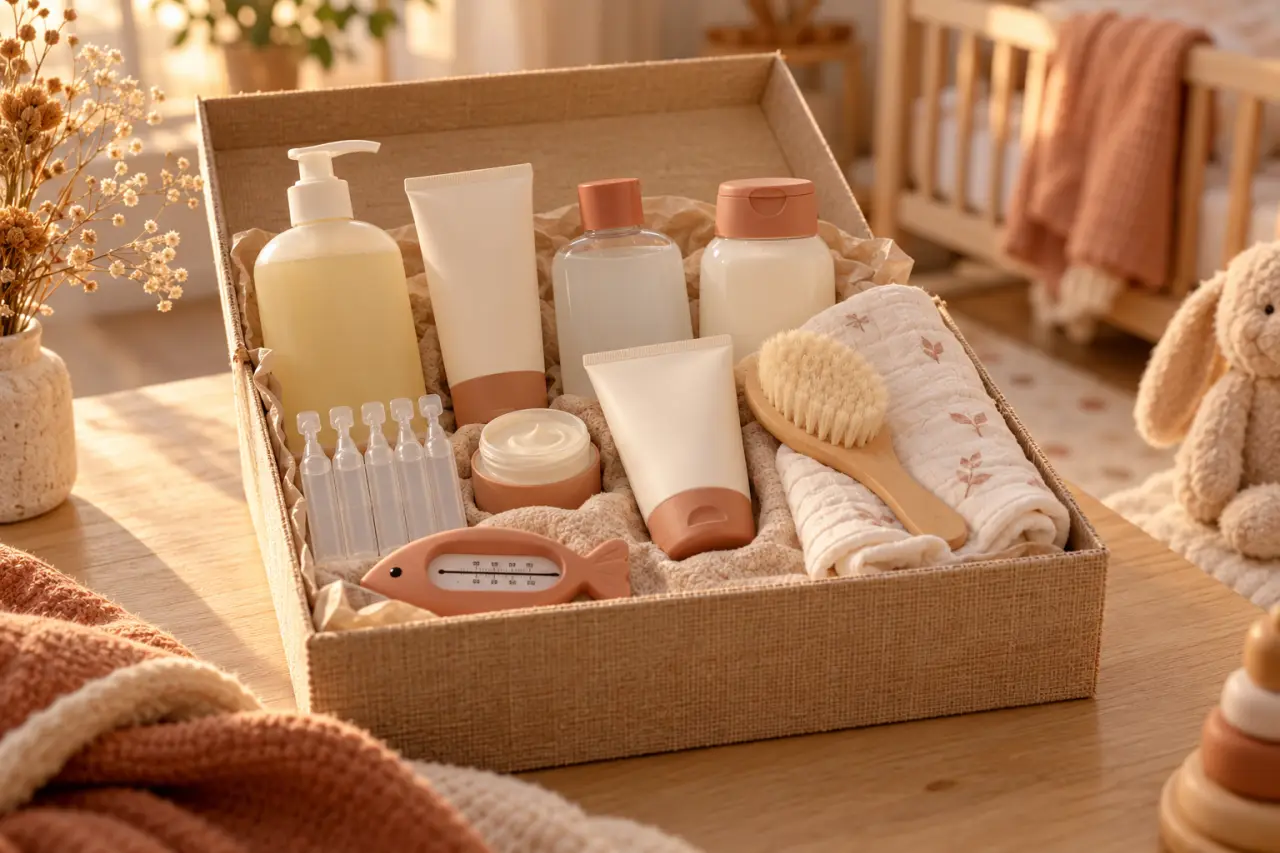 Coffret naissance de produits de toilette bébé : les soins utiles, pas les doublons